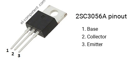 Pinout of the 2SC3056A transistor, marking C3056A