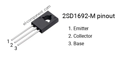 Pinout of the 2SD1692-M transistor, marking D1692-M