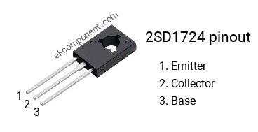 Pinout of the 2SD1724 transistor, marking D1724