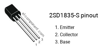 Pinout of the 2SD1835-S transistor, marking D1835-S