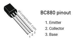Pinout of the BC880 transistor