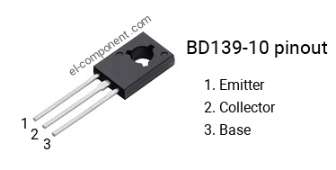 Pinout of the BD139-10 transistor