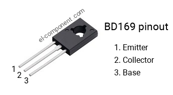 Pinout of the BD169 transistor