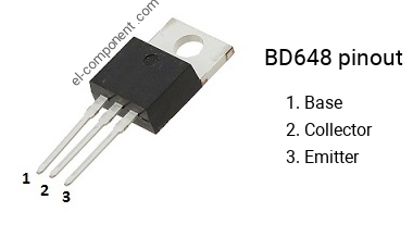 Pinout of the BD648 transistor