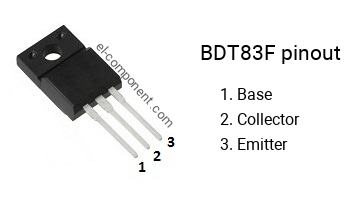 Pinout of the BDT83F transistor