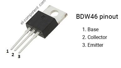 Pinout of the BDW46 transistor