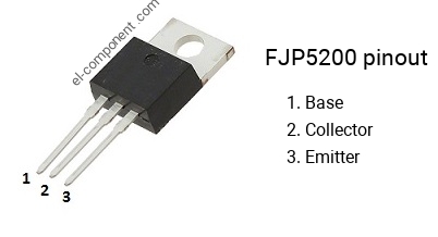 Pinout of the FJP5200 transistor