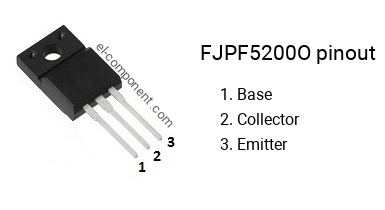 Pinout of the FJPF5200O transistor