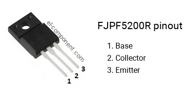 Pinout of the FJPF5200R transistor