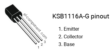 Pinout of the KSB1116A-G transistor