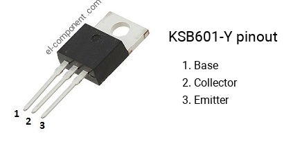 Pinout of the KSB601-Y transistor