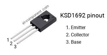 Pinout of the KSD1692 transistor
