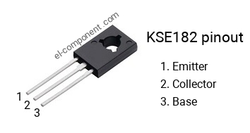 Pinout of the KSE182 transistor
