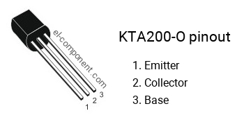 Pinout of the KTA200-O transistor