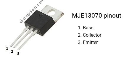 Pinout of the MJE13070 transistor