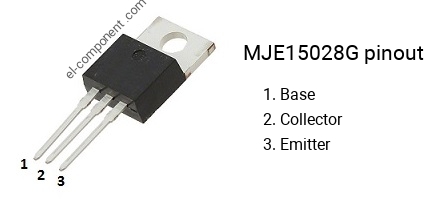 Pinout of the MJE15028G transistor