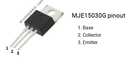 Pinout of the MJE15030G transistor