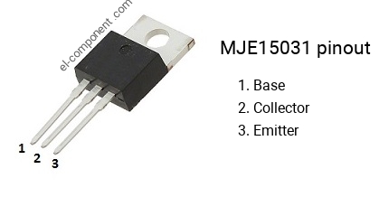 Pinout of the MJE15031 transistor