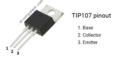 Pinout of the TIP107 transistor