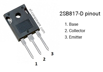 Pinbelegung des 2SB817-D , Kennzeichnung B817-D