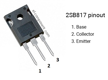 Pinout of the 2SB817 transistor, marking B817