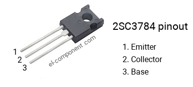 Pinout of the 2SC3784 transistor, marking C3784