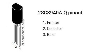Diagrama de pines del 2SC3940A-Q , marcado C3940A-Q