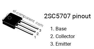 Diagrama de pines del 2SC5707 , marcado C5707