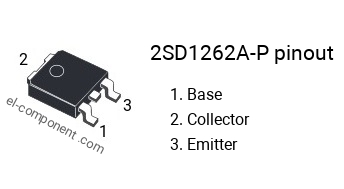 Pinout of the 2SD1262A-P transistor, marking D1262A-P