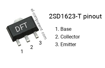 Brochage du 2SD1623-T smd sot-89 , smd marking code DFT