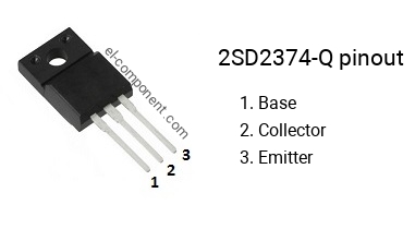 Pinout of the 2SD2374-Q transistor, marking D2374-Q