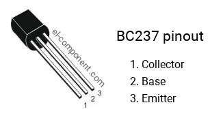 Pinout of the BC237 transistor