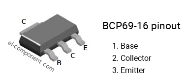 Original 50PCS/LOT BCP69-16 BCP69/16 1A80V NPN MOSFET SOT-223