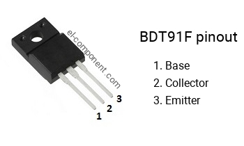 Pinout of the BDT91F transistor