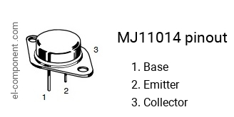 Pinout of the MJ11014 transistor