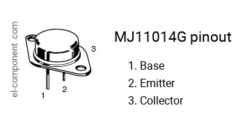 Pinout of the MJ11014G transistor