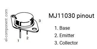 Pinout of the MJ11030 transistor