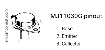 Pinout of the MJ11030G transistor