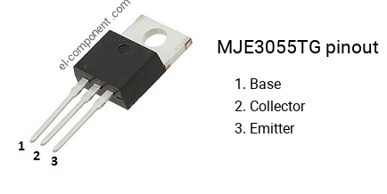 Pinout of the MJE3055TG transistor